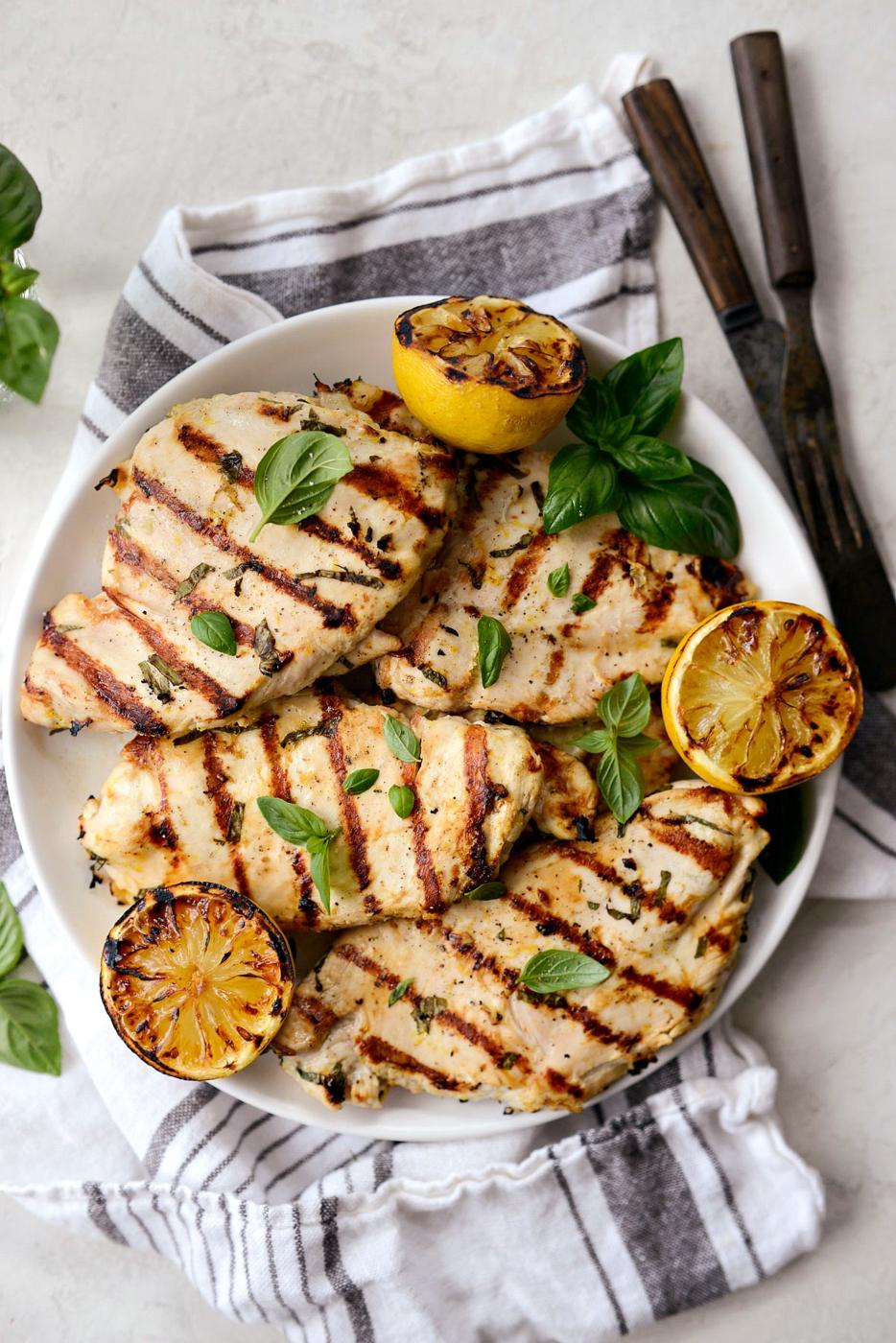 Lemon Basil Chicken, Grilled Style