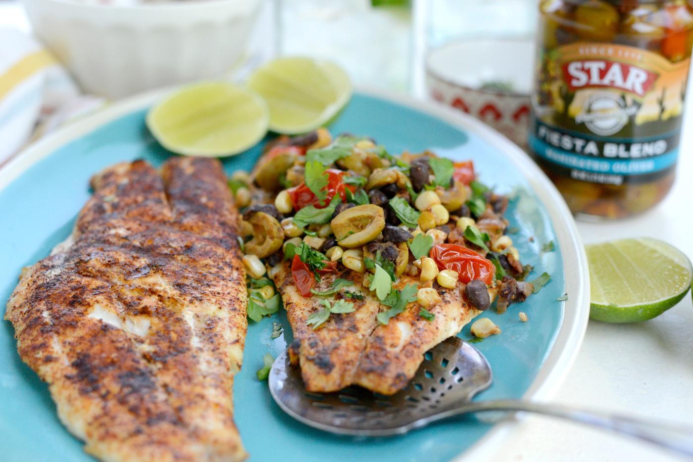 Topping: Grilled Red Snapper with Warm Fiesta Olive