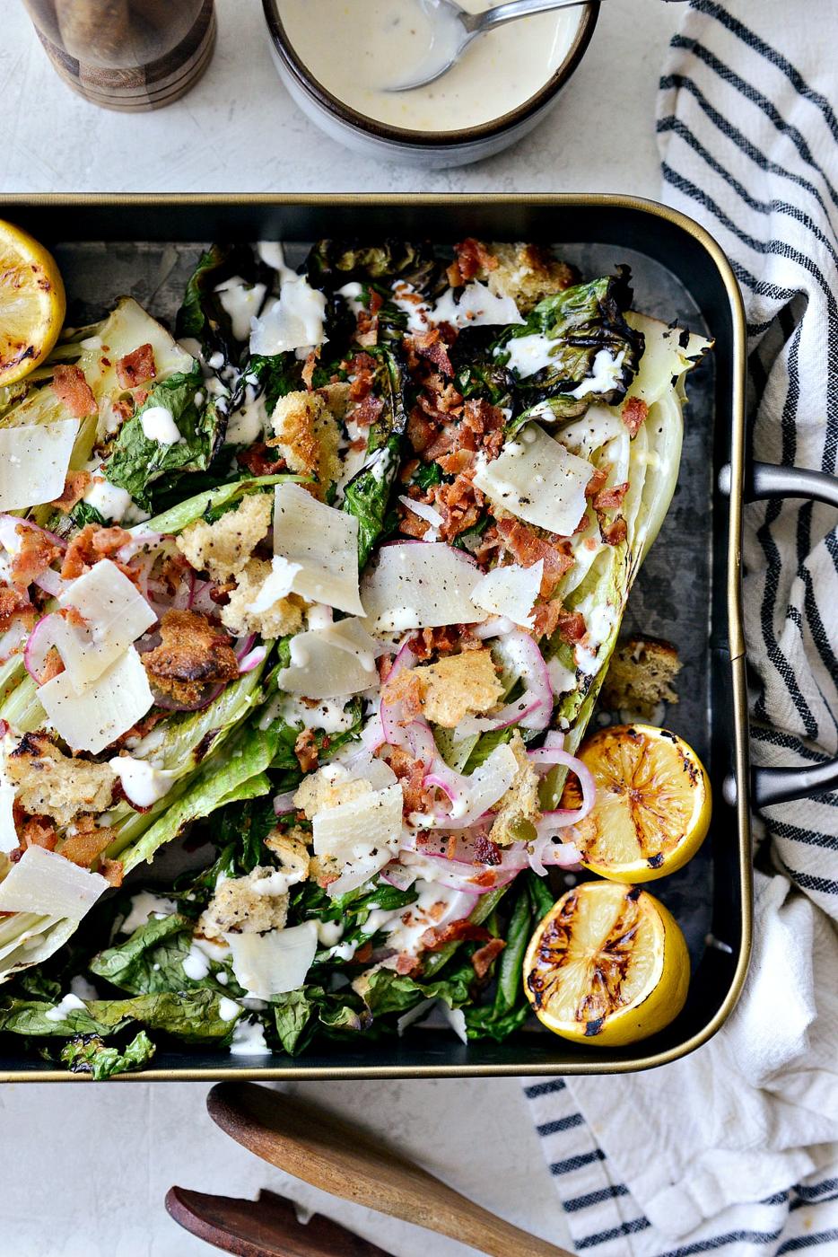 Home Kitchen Grilled Romaine Salad
