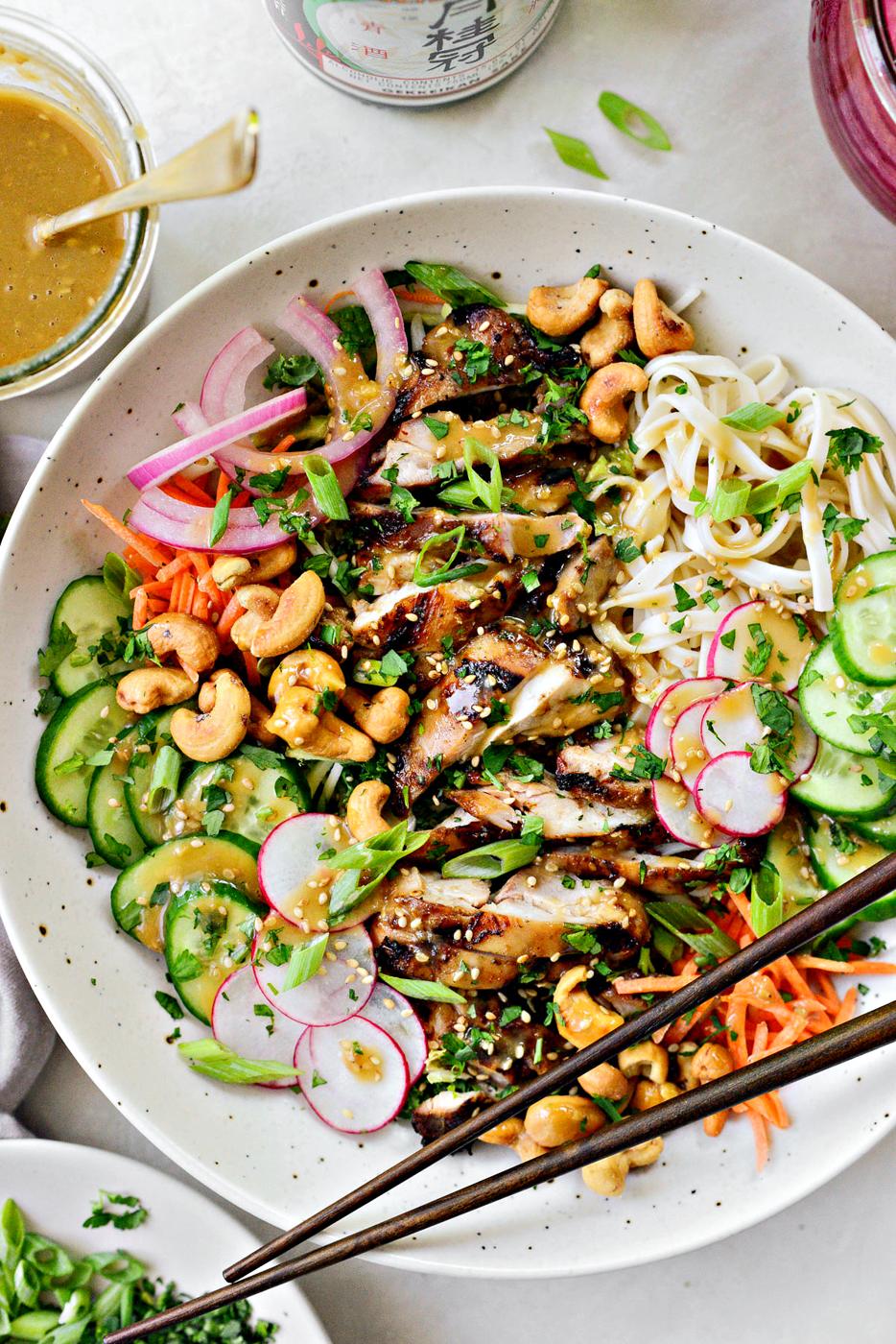 Home Kitchen Grilled Sesame Chicken Noodle Bowls