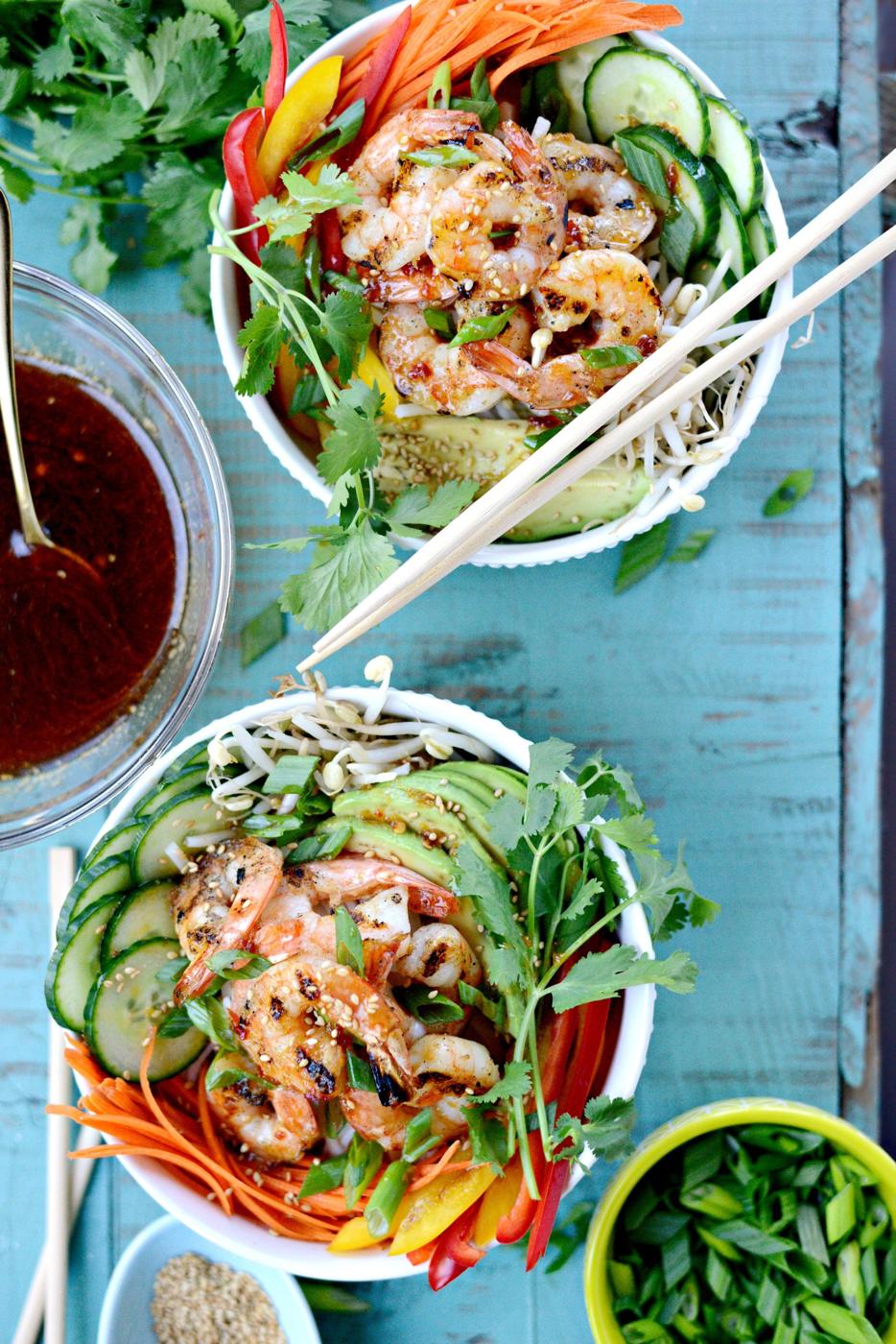 Bowls: Grilled Shrimp Spring Roll Noodle