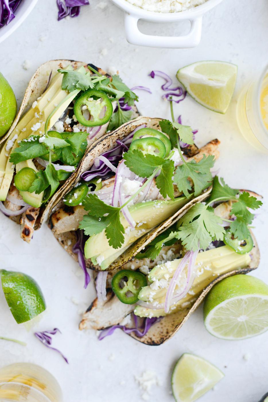 Home Kitchen Grilled Tequila Lime Chicken Tacos