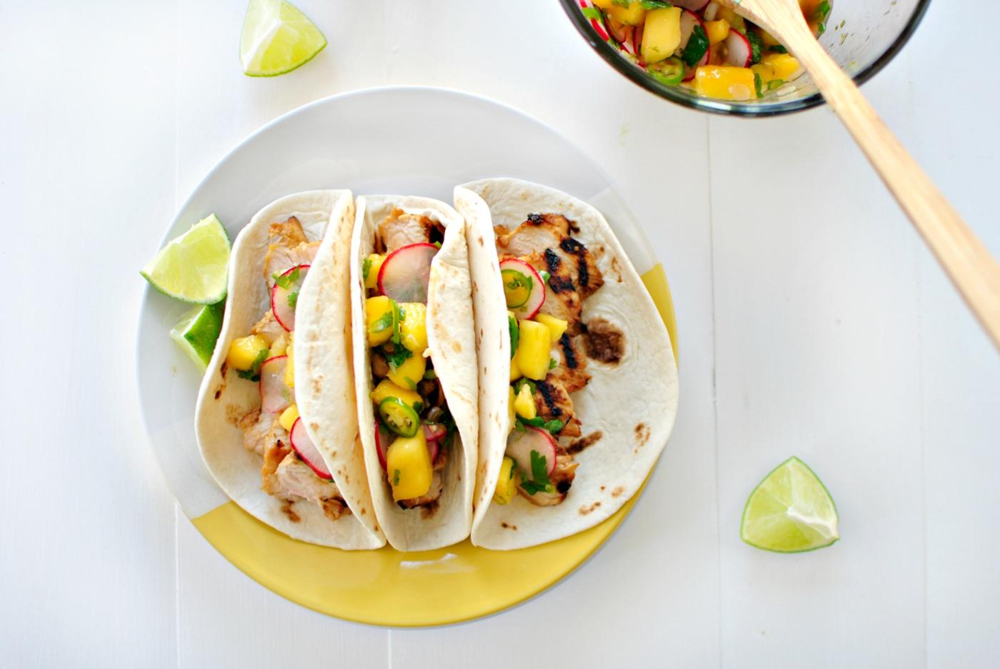 Salsa: Grilled Turkey Tacos with Mango Radish