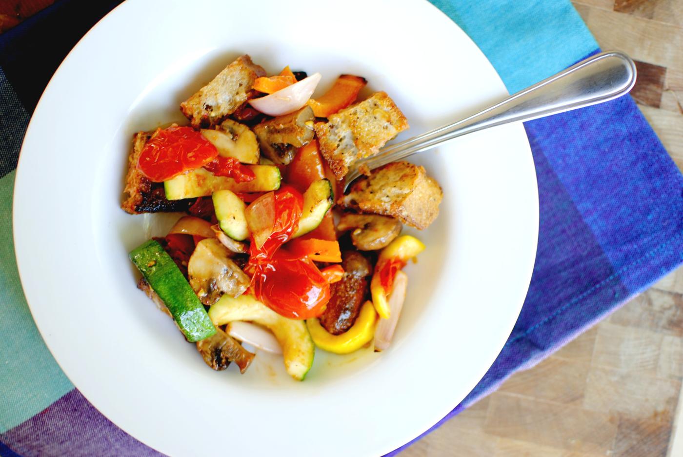 Grilled Vegetable Panzanella at Home