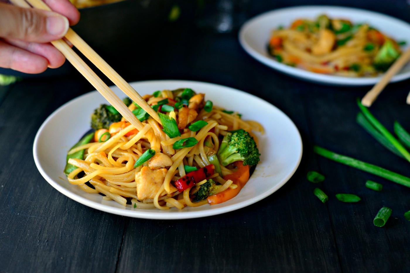 Honey Ginger Chicken Noodle Stir-Fry at Home