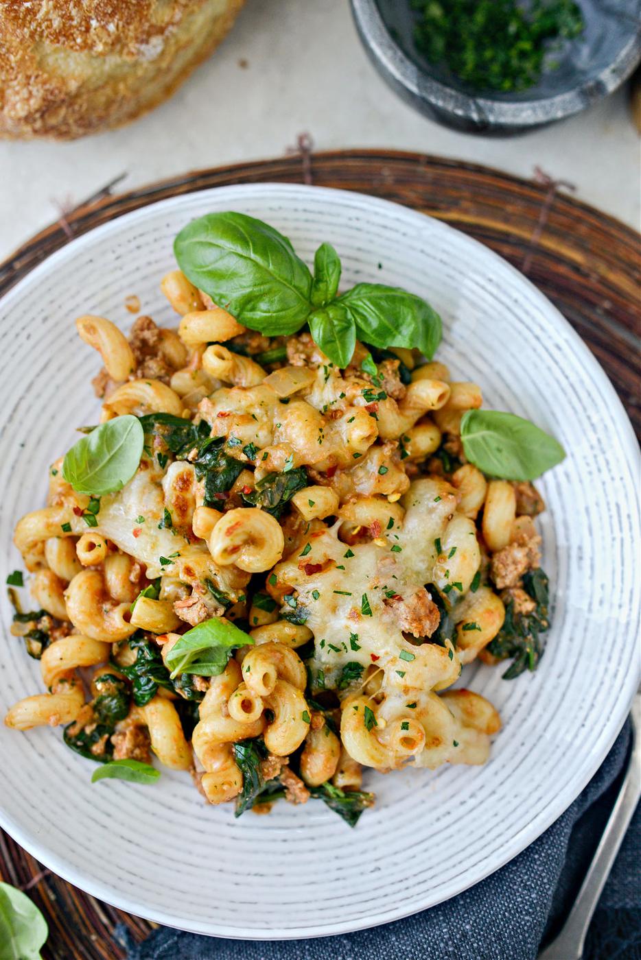 Italian Turkey Spinach Pasta Skillet at Home