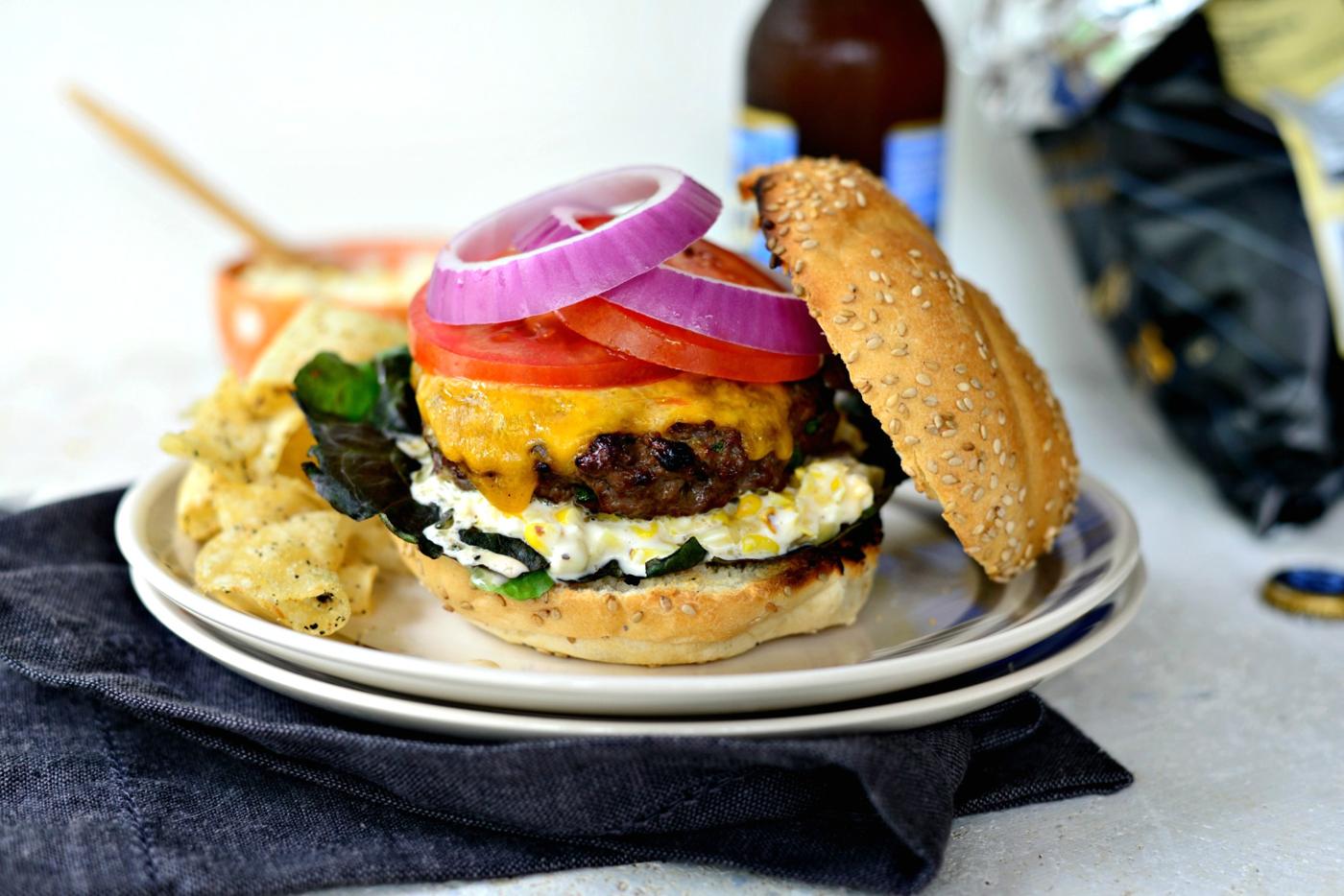 Mayo: Jalapeño Cheddar Burger + Charred Corn