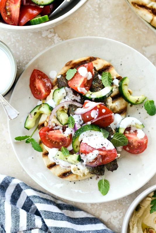 Lamb Kofta Open-Faced Pita Sandwiches at Home