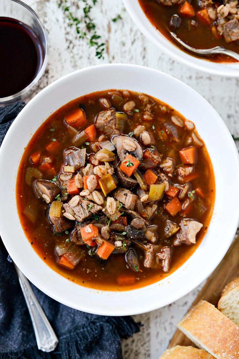 Soup: Leftover Prime Rib and Barley