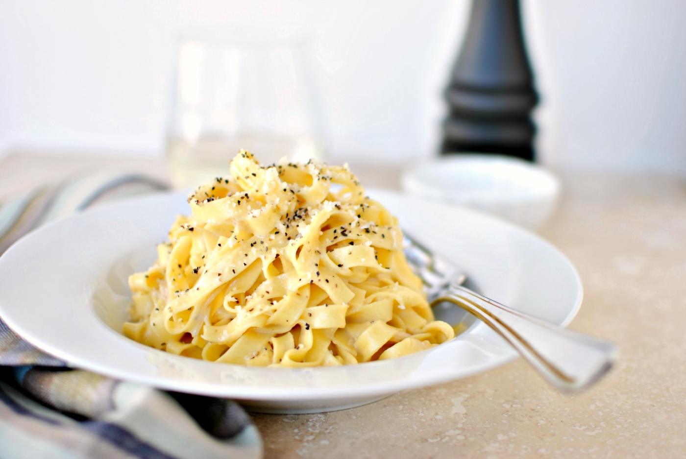 Lighter Fettuccine Alfredo at Home