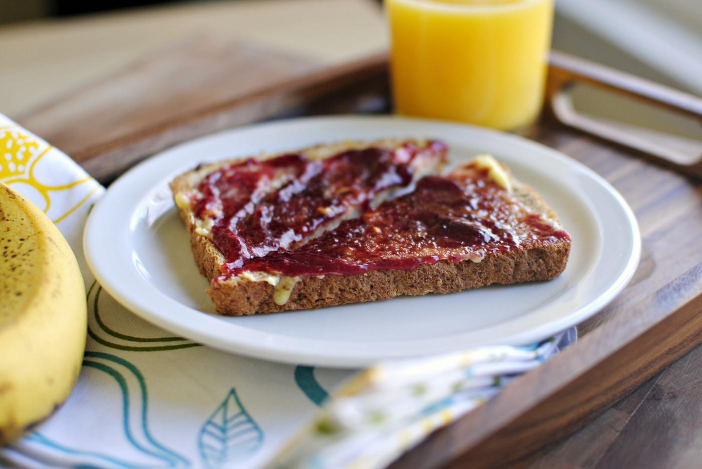 Honey Butter and Raspberry Toast, Mango Style