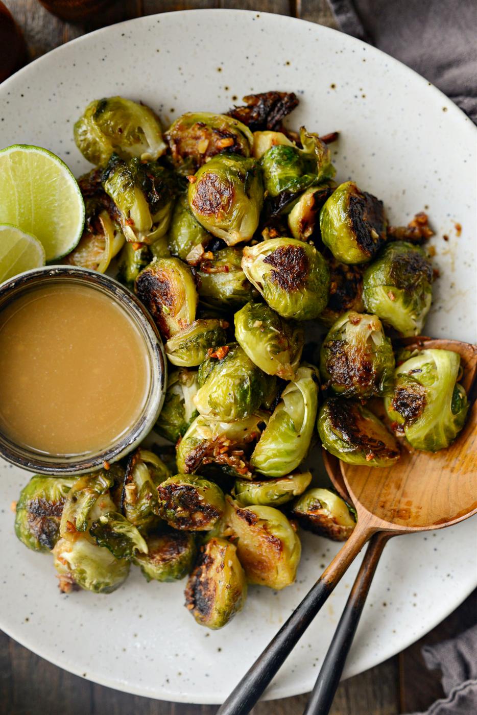 Miso Glazed Roasted Brussels Sprouts at Home