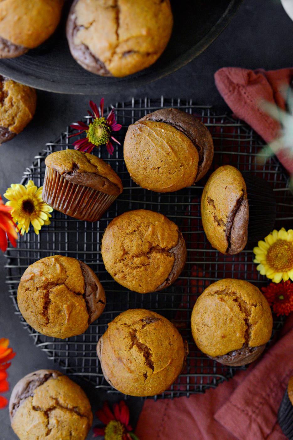 Nutella Cheesecake Pumpkin Muffins at Home