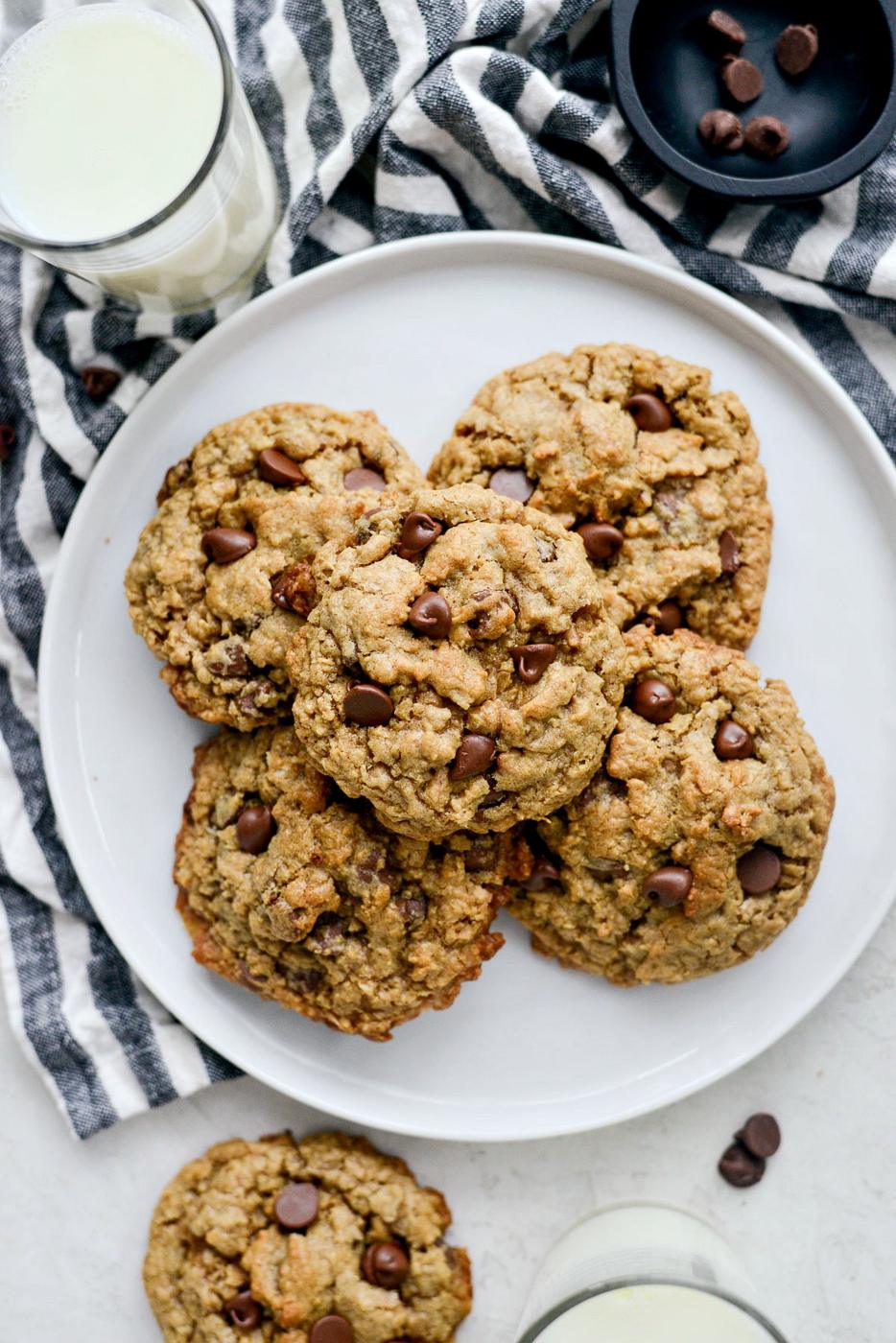 Chocolate Chip Toffee Cookies, Oatmeal Style