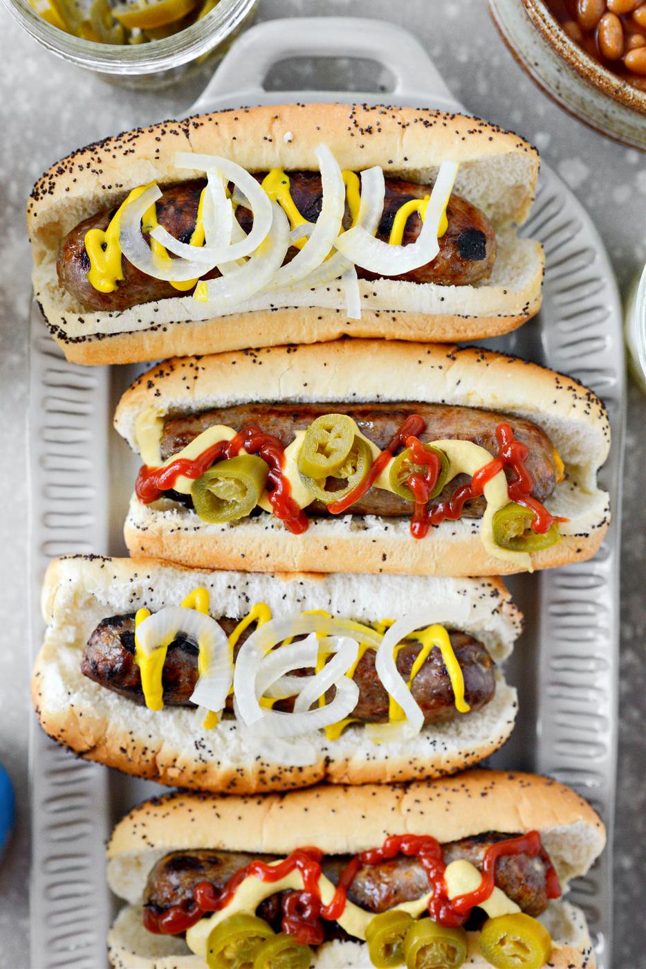 Oven Braised Beer Brats at Home