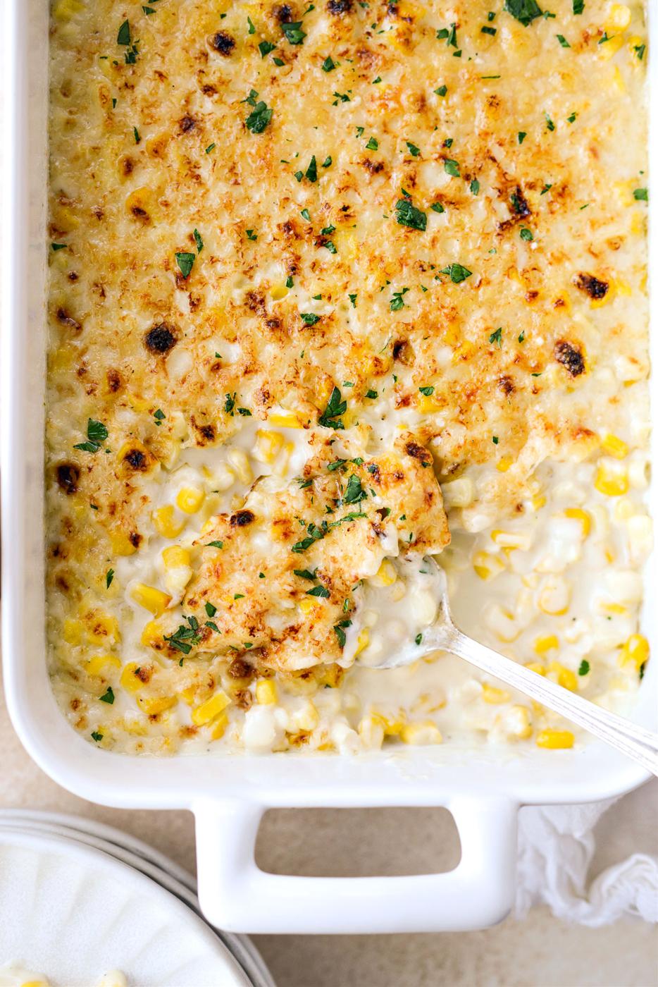 Parmesan Garlic Corn Au Gratin at Home