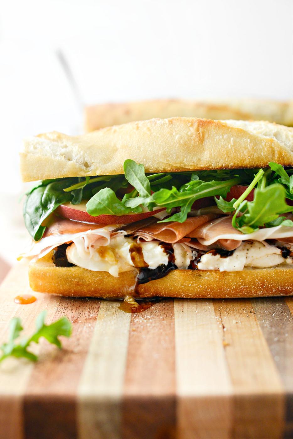 Peach Prosciutto and Burrata Sandwich at Home