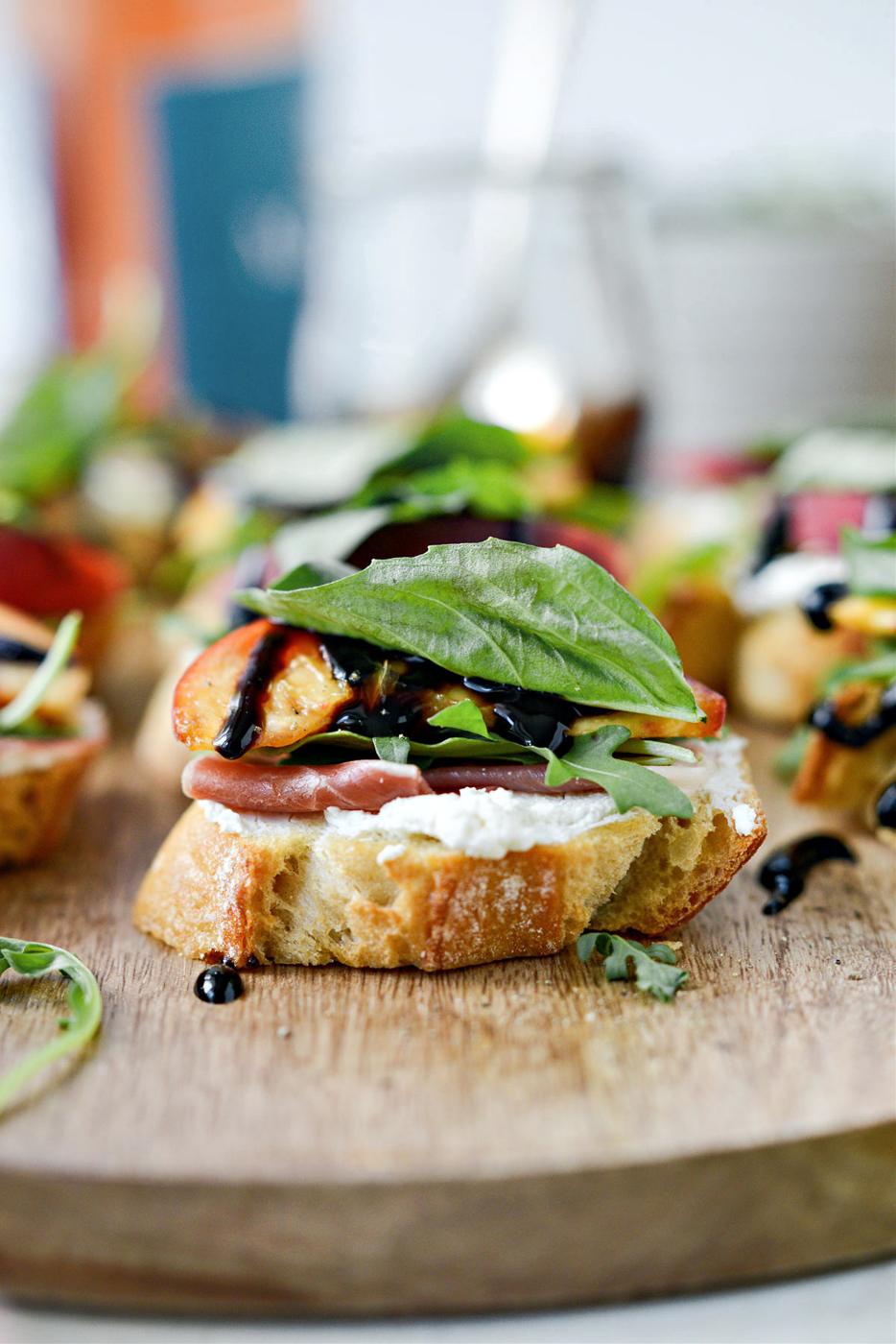 Crostini: Peach Prosciutto Goat Cheese