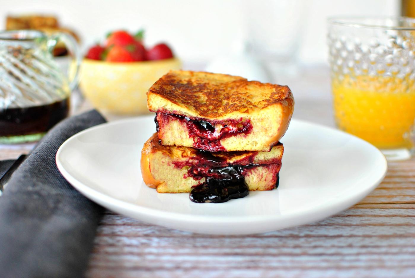 Butter and Jelly Stuffed French Toast, Peanut Style