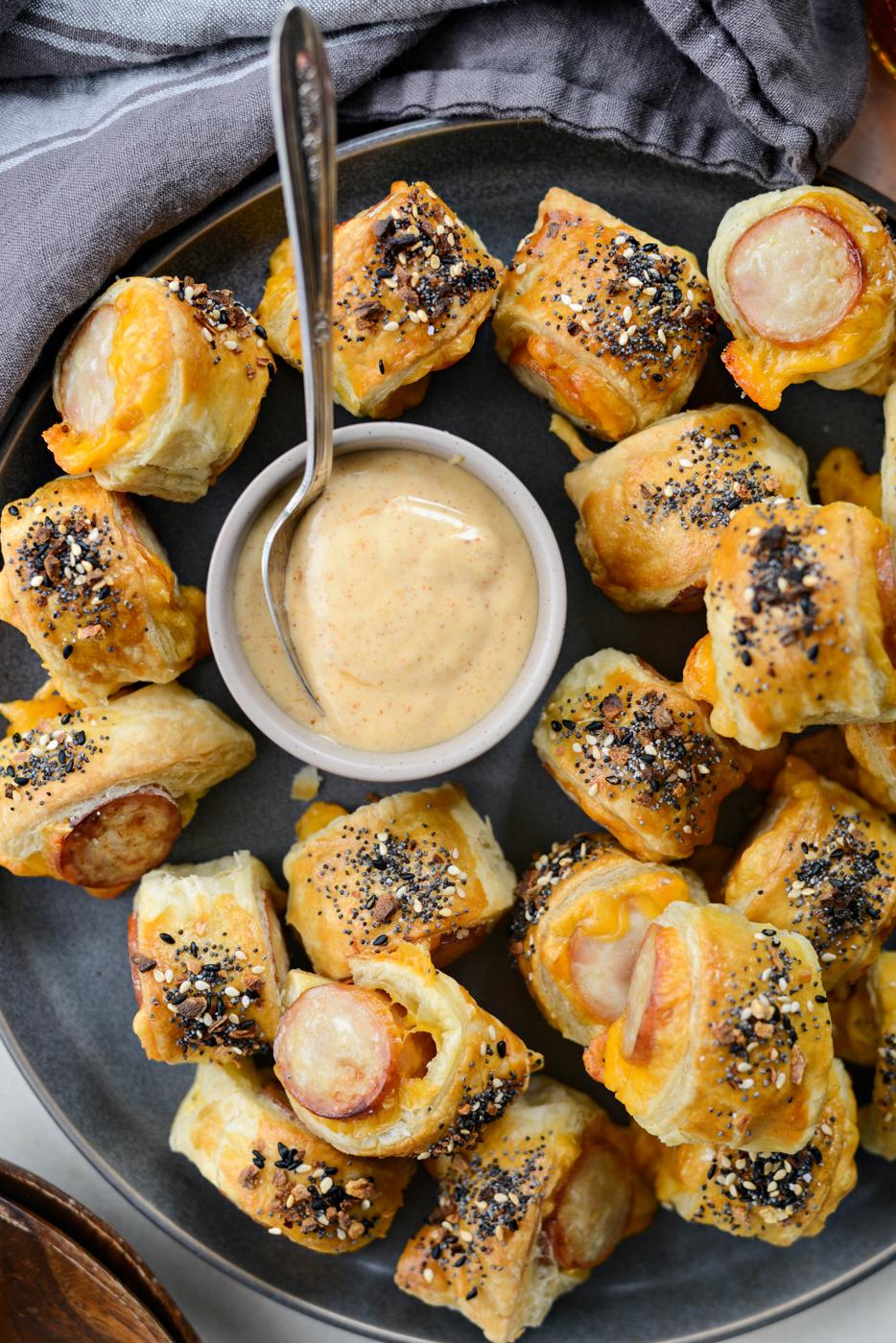 in a Blanket with Jalapeño Mustard Dip, Pigs Style