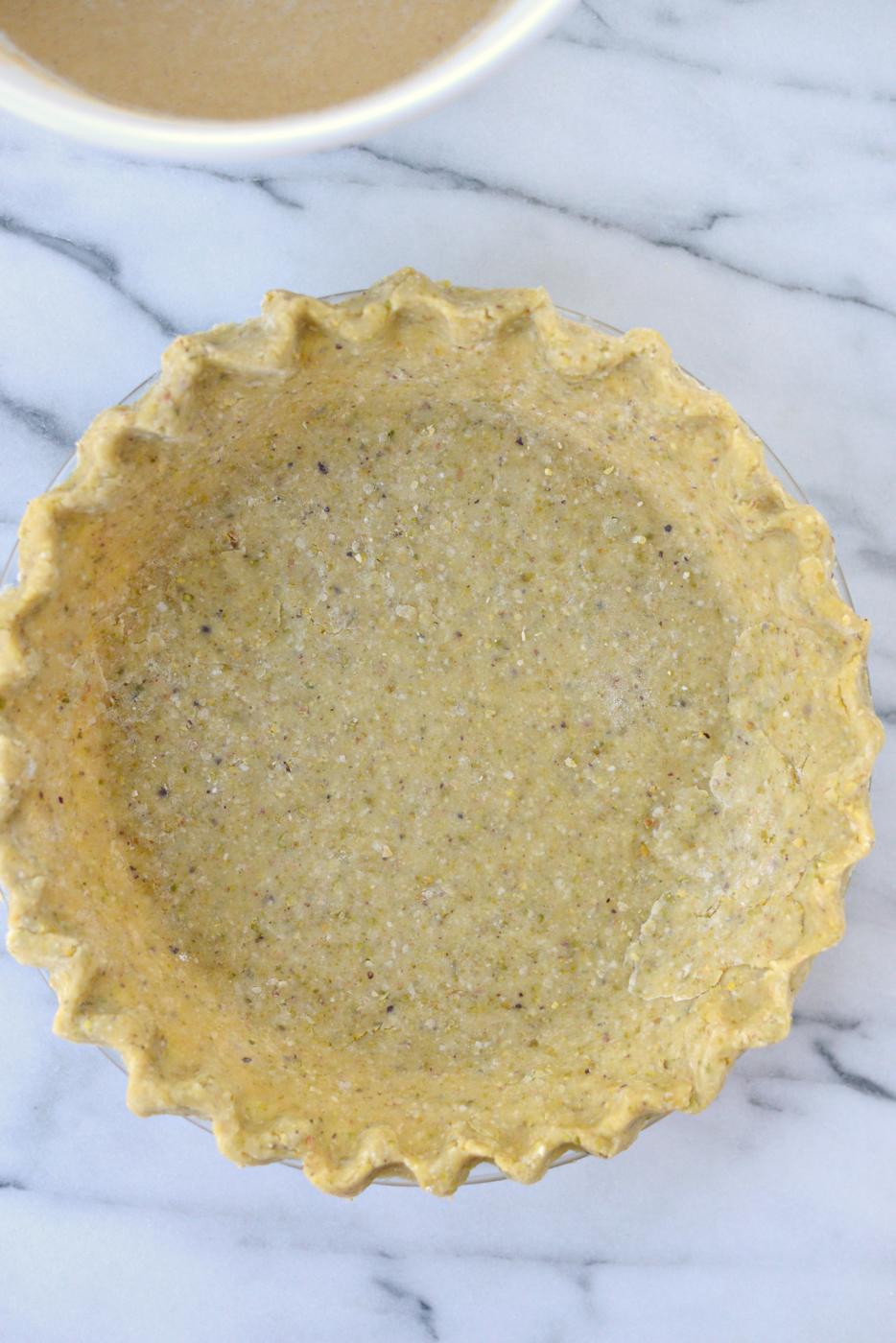 Toasted Coconut Pie Crust, Pistachio Style