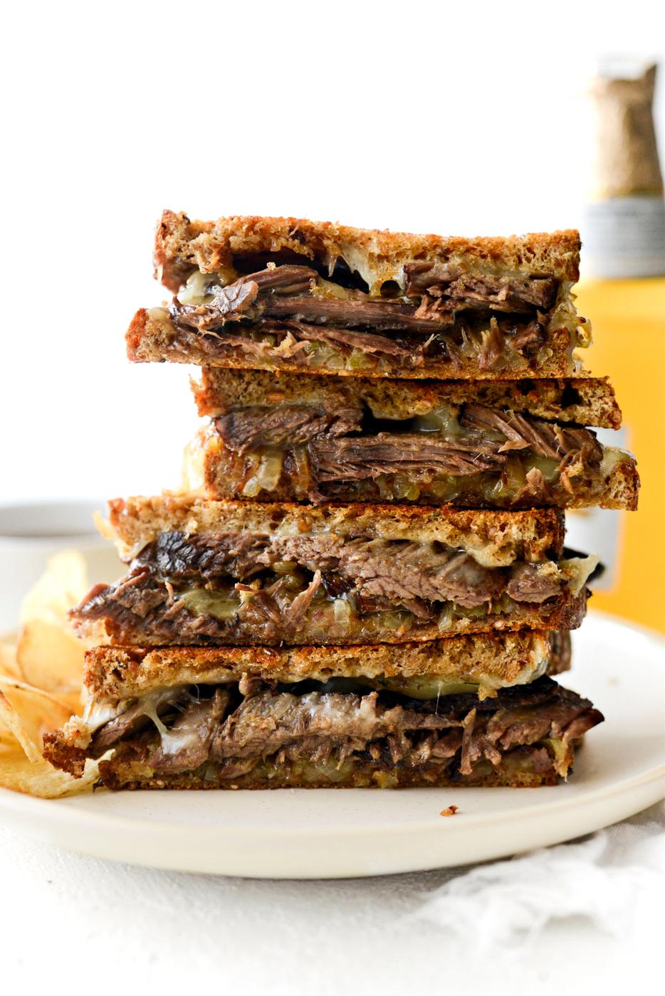 Sandwich: Leftover Pot Roast Cheddar Grilled Cheese