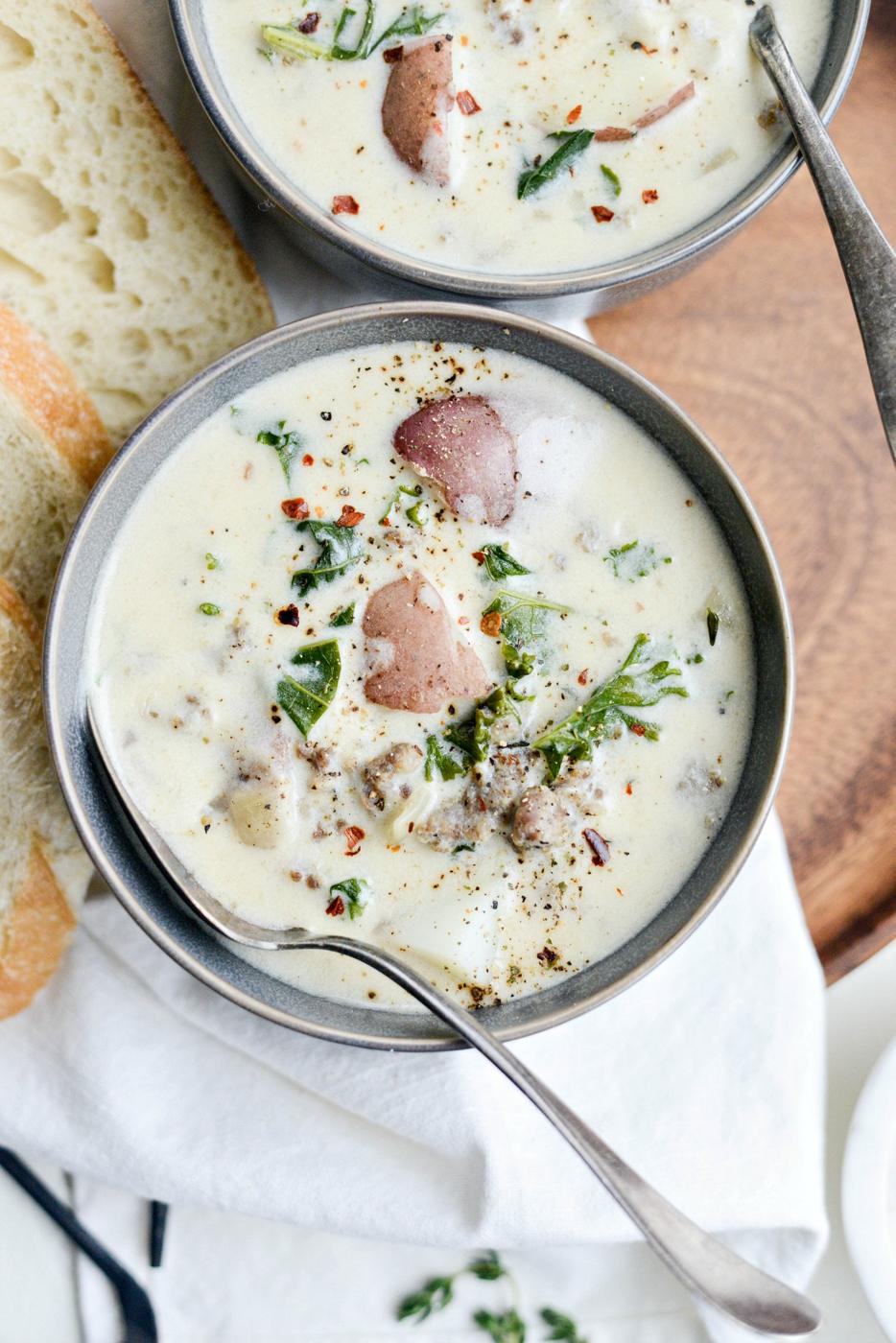 Potato, Sausage and Kale Soup, Creamy Style