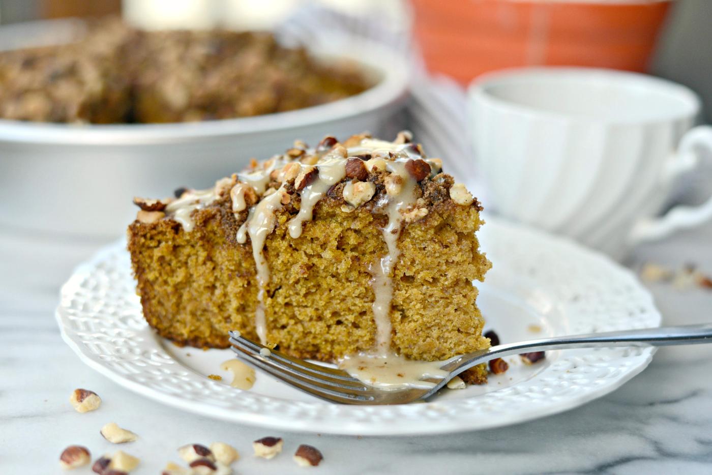 Pumpkin Coffee Cake with Hazelnut Streusel at Home
