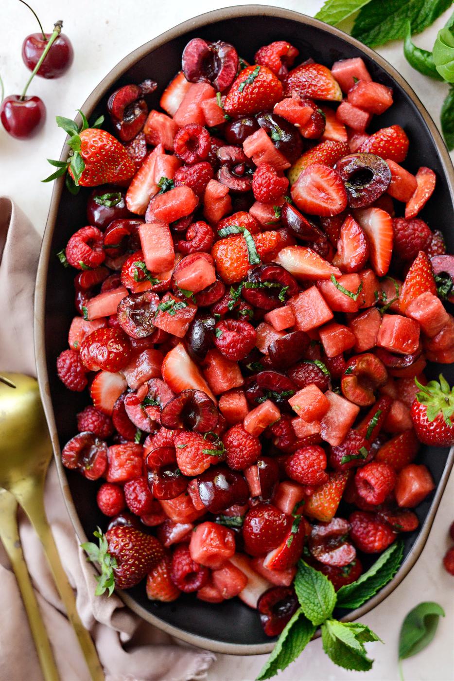 Red Fruit Salad at Home