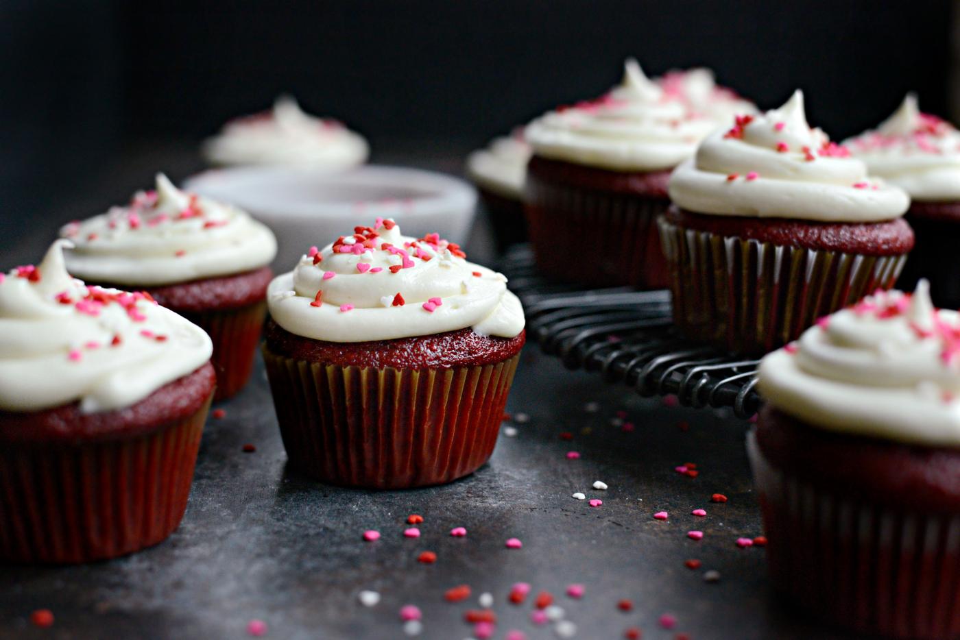 Home Kitchen Red Velvet Cupcakes with White Chocolate Cream Cheese Frosting