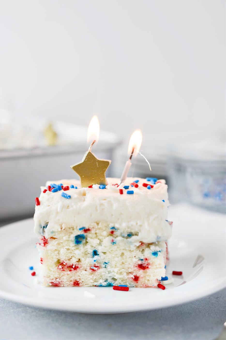 Home Kitchen Red White and Blue Funfetti Cake