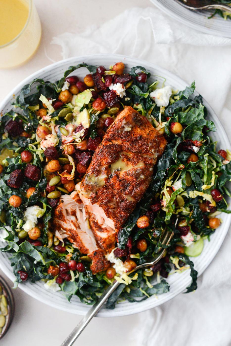Beet and Chickpea Kale Salad, Roasted Style