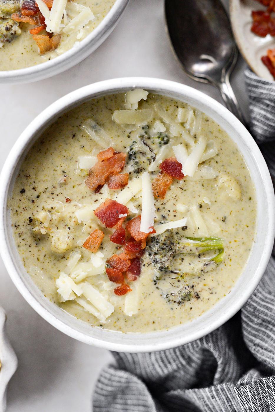 Broccoli Cauliflower Soup, Roasted Style
