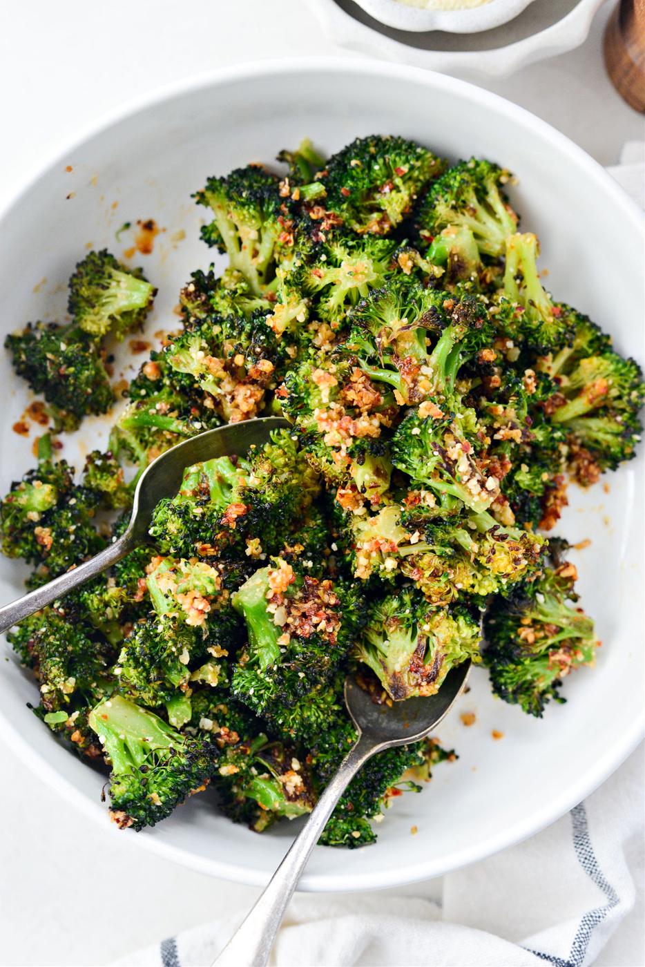 Parmesan: Roasted Broccoli with Chili Garlic Oil and