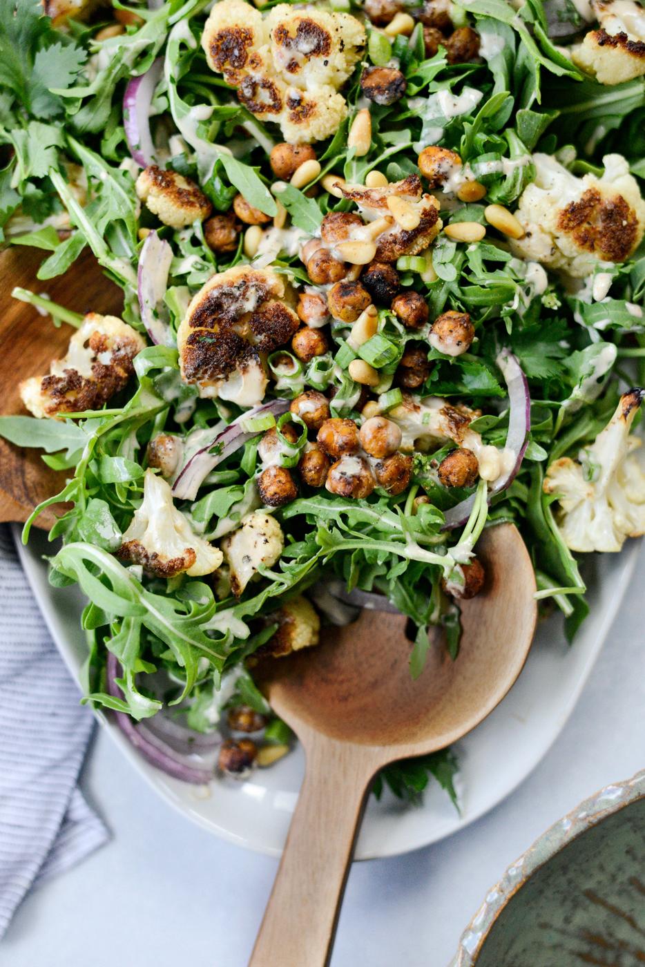 Home Kitchen Roasted Cauliflower Shawarma Chickpea Salad
