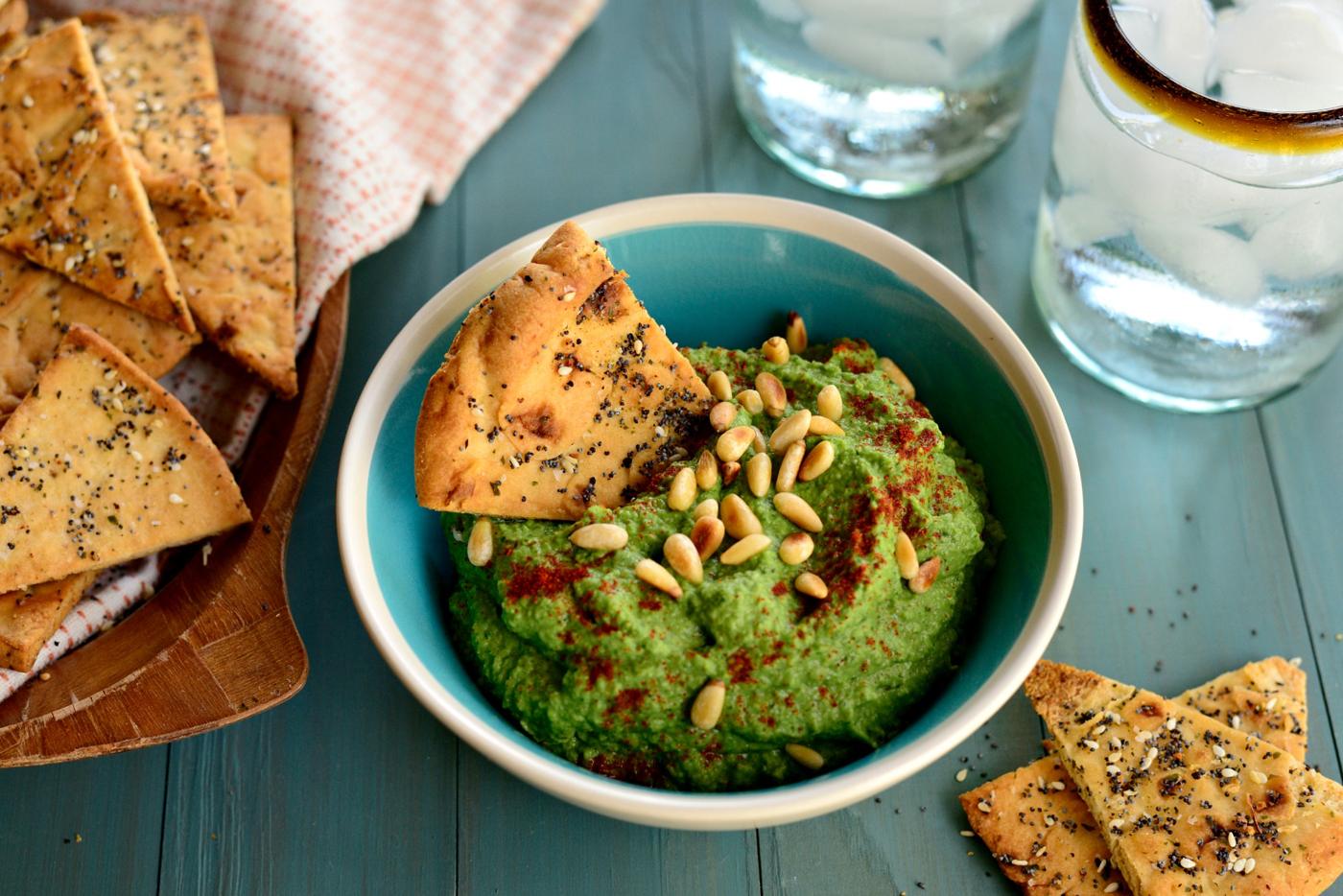 Garlic Kale Hummus, Roasted Style