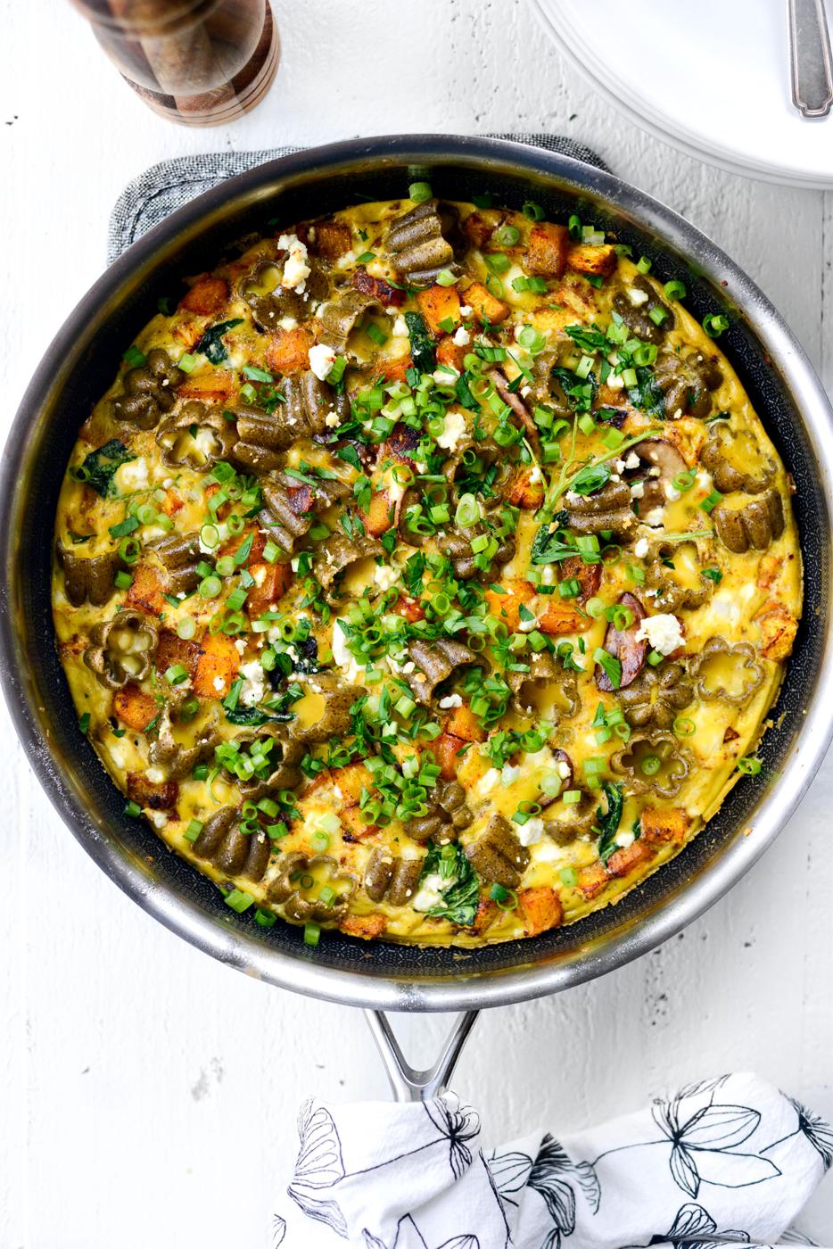 Home Kitchen Roasted Pumpkin Kale and Feta Frittata