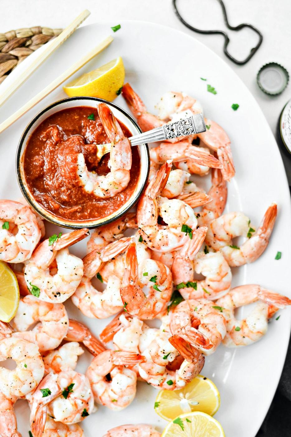 Shrimp with Kitchen-made Cocktail Sauce, Roasted Style