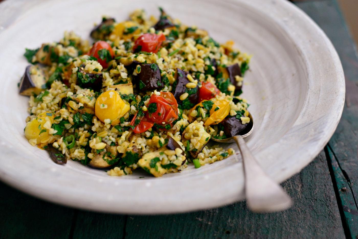 Vinaigrette: Roasted Vegetable Freekeh Salad + Lemon Mint