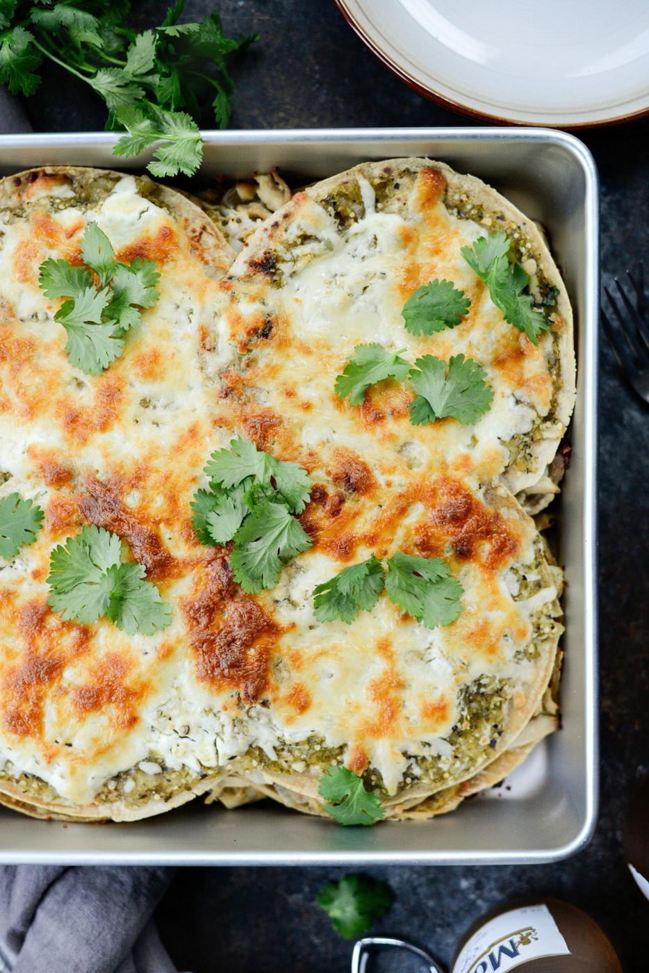 Home Kitchen Salsa Verde Chicken Tortilla Casserole