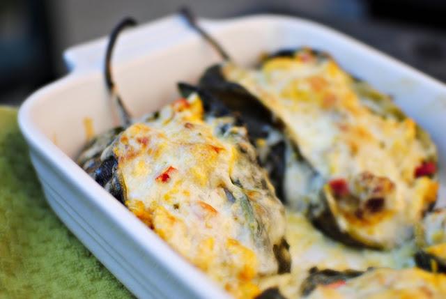 Home Kitchen Scrambled Egg Chorizo Stuffed Poblanos