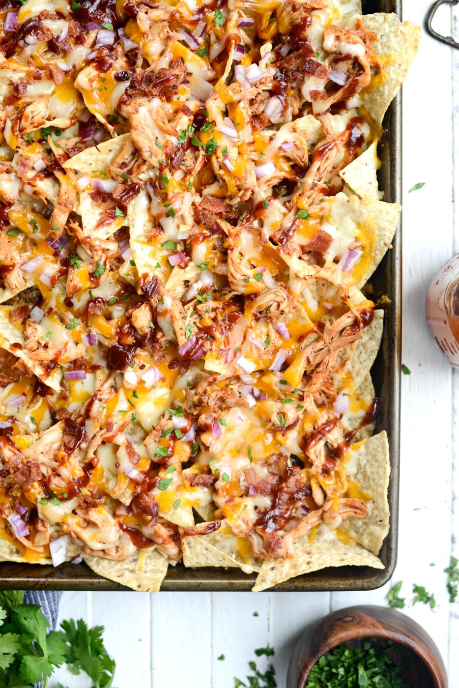 Sheet Pan BBQ Chicken Nachos at Home