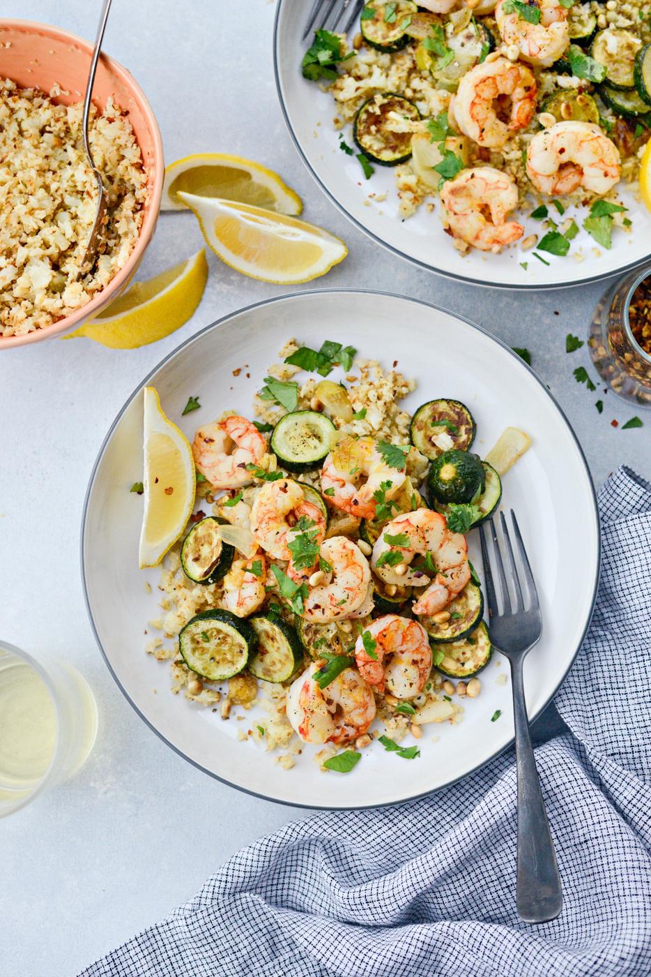 Pan Lemon Garlic Shrimp and Zucchini, Sheet Style