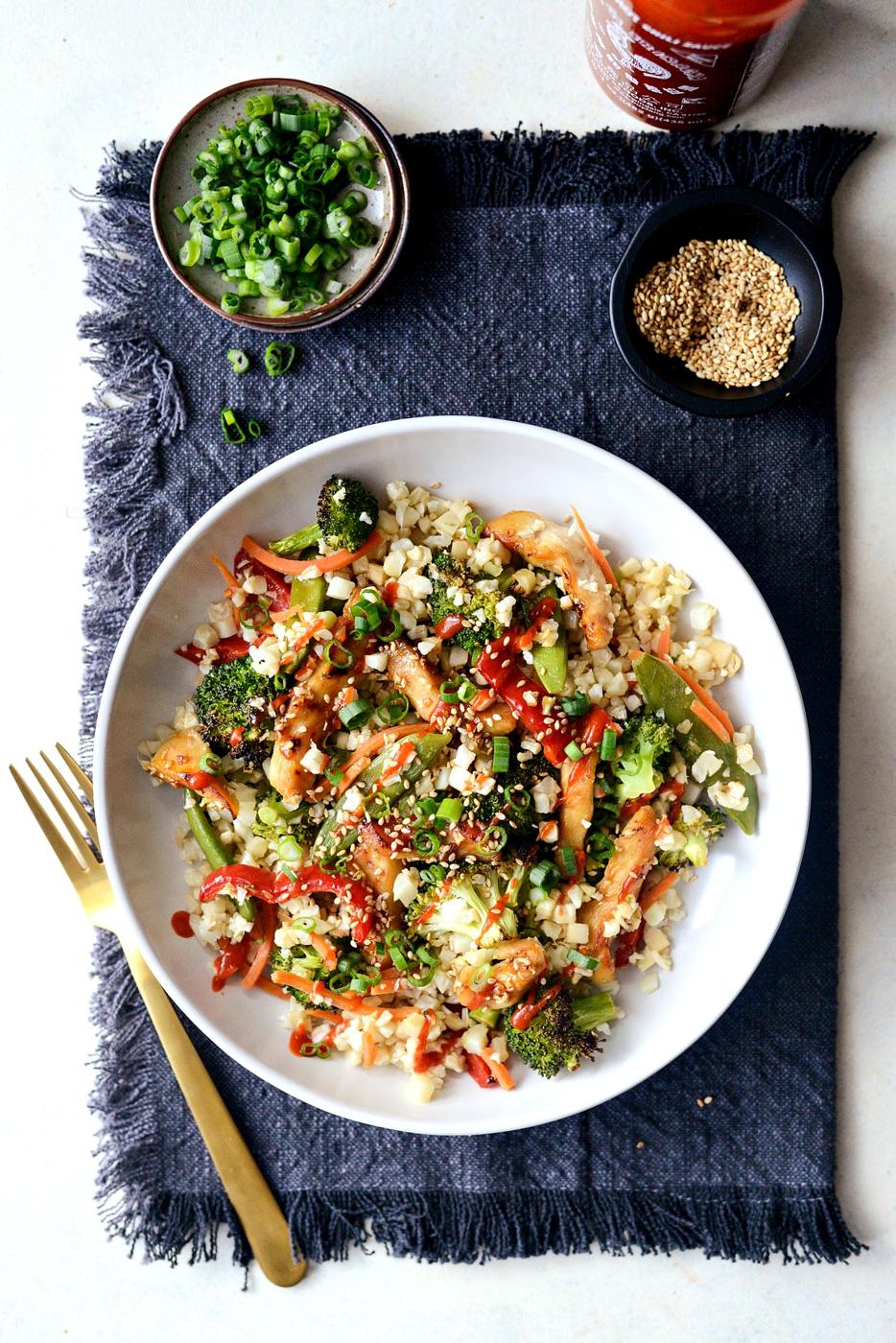 Cauliflower Rice and Sheet Pan Teriyaki Chicken