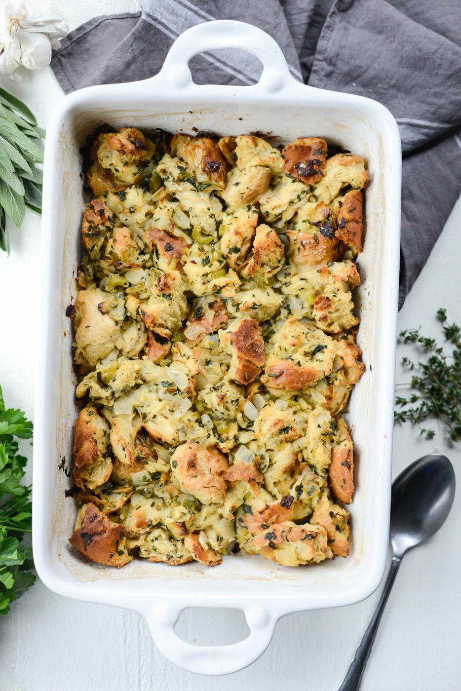 Simple Herb Sourdough Dressing at Home