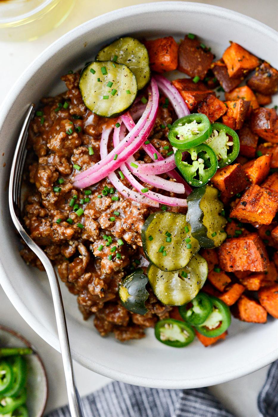 Sloppy Joe Sweet Potato Bowls at Home