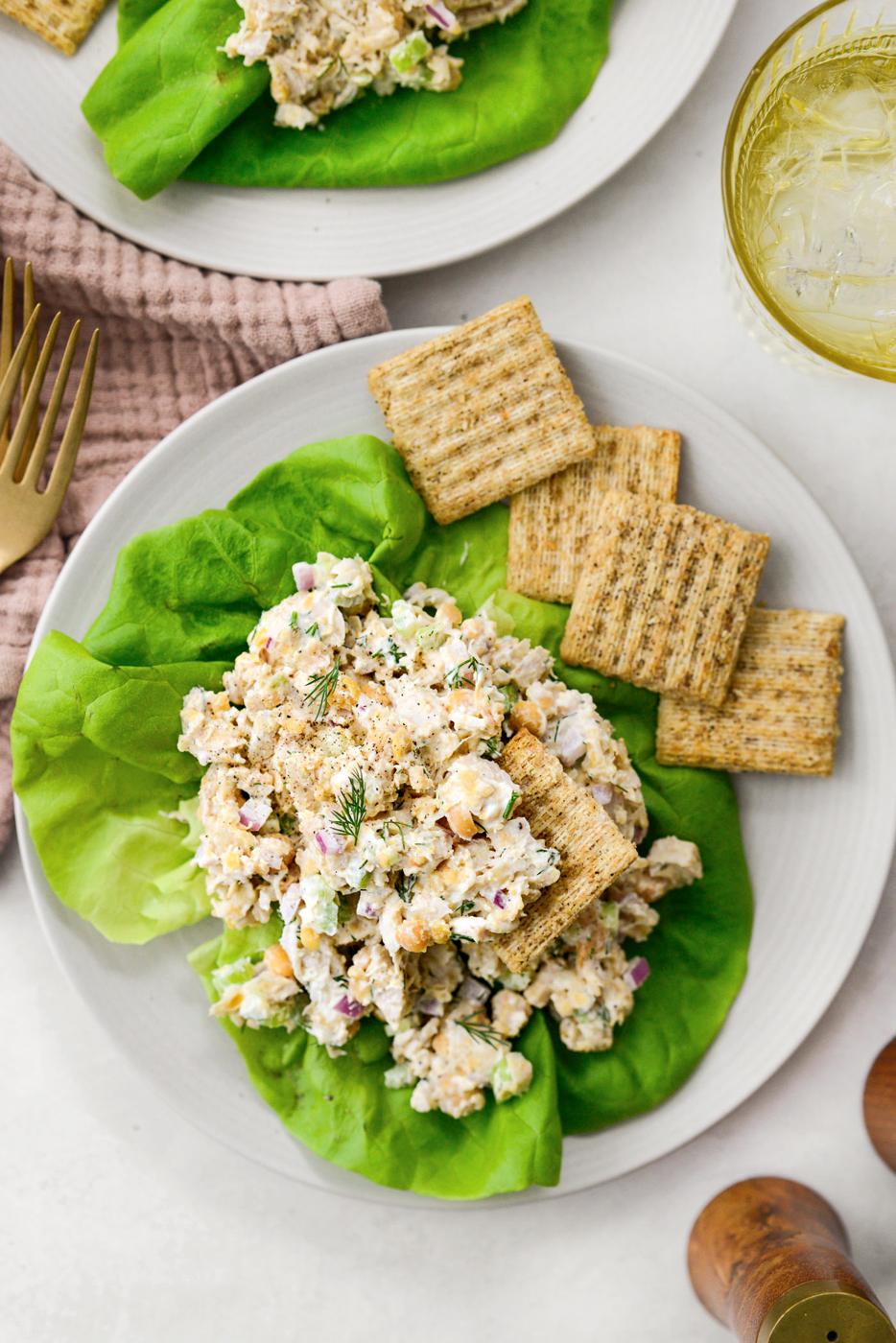 Smashed Chickpea Chicken Salad at Home