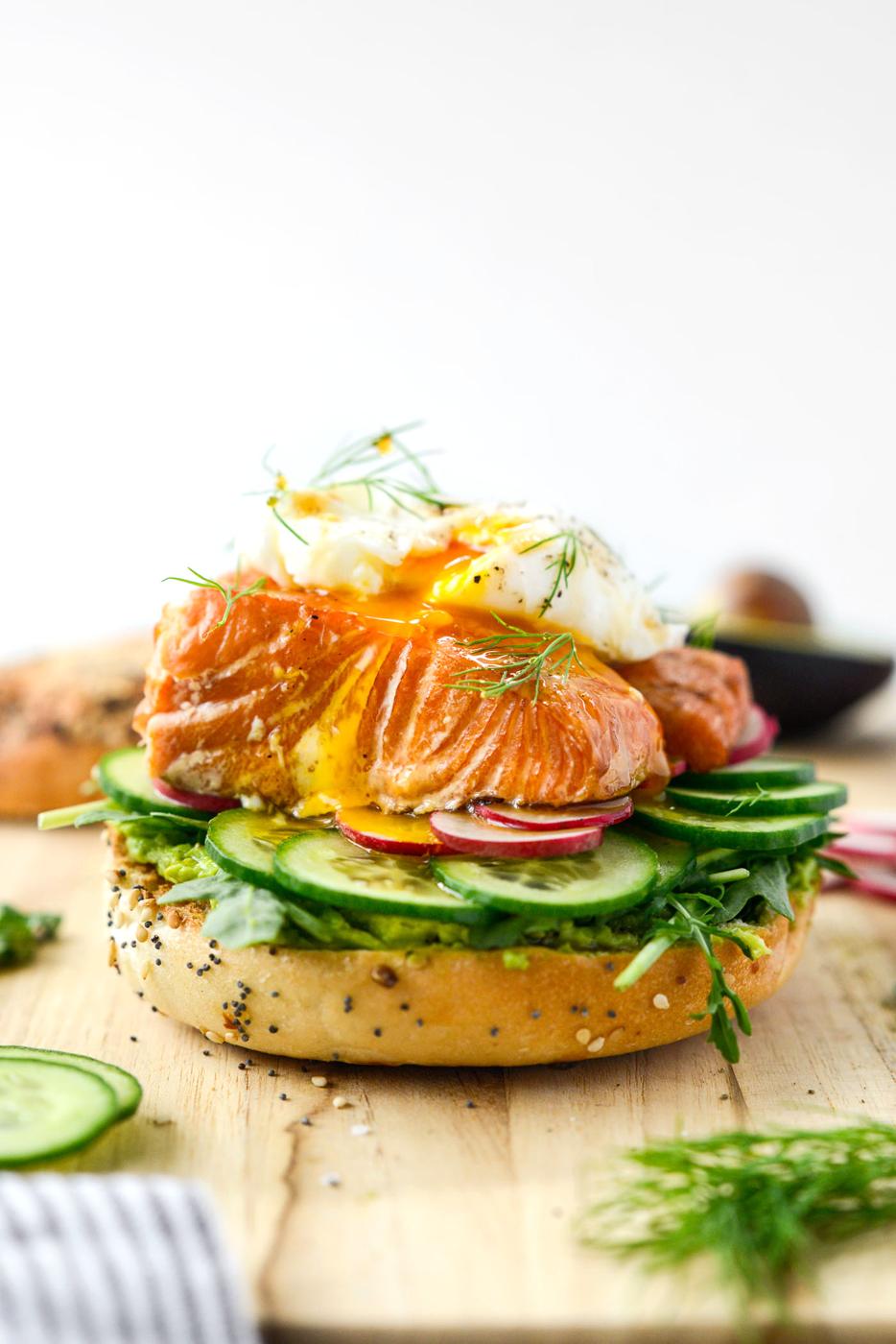 Smoked Salmon and Avocado Bagel, Hot Style