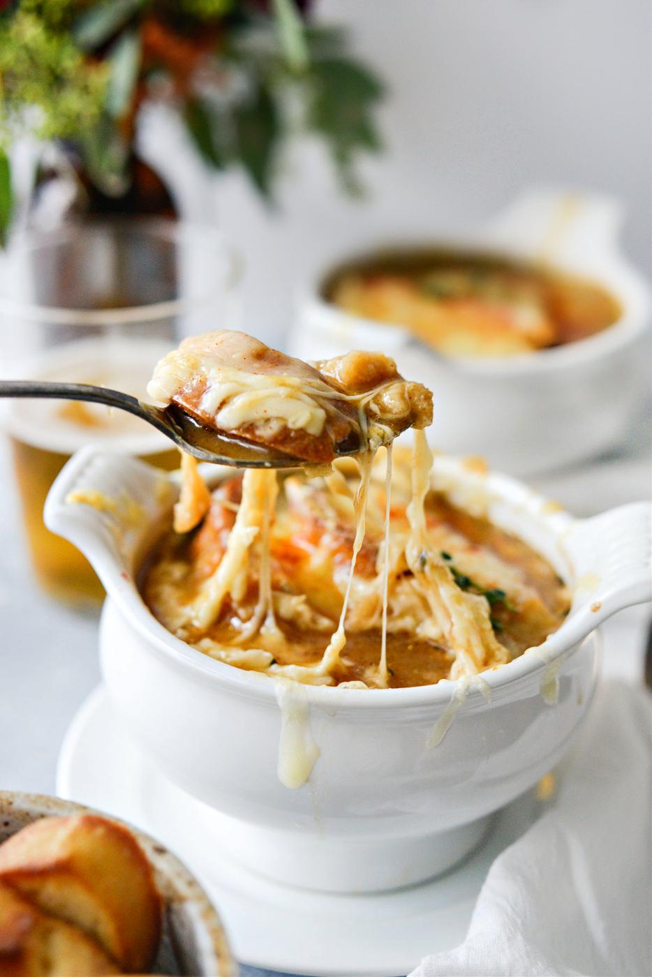 Beer French Onion Soup, Smoky Style