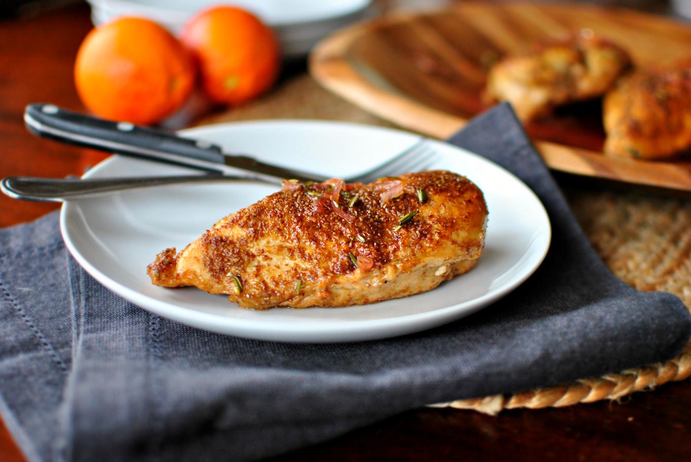 Spice Crusted Chicken with Blood Orange Maple Glaze at Home